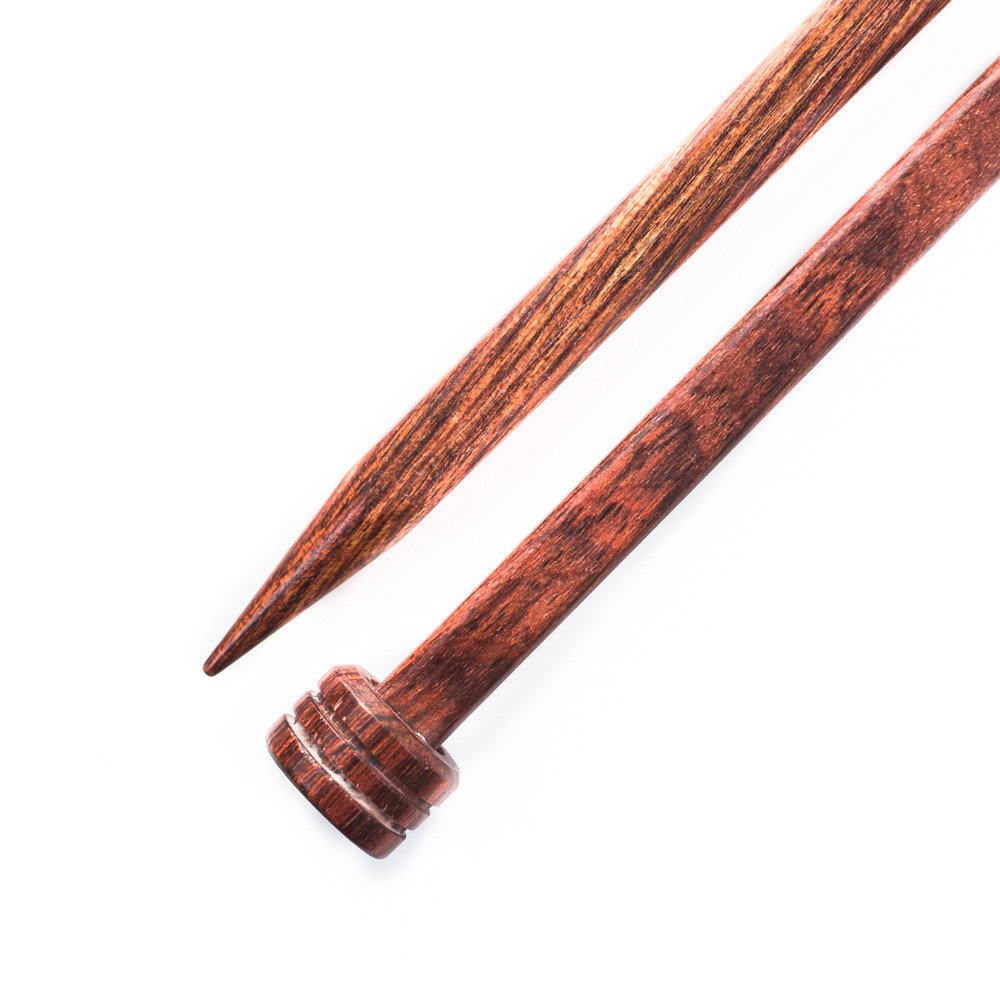 KnitPro 30 cm x 6.5 mm Cubics Single Pointed Needles, Rosewood, Assorted Colours, 30cm 6.50mm