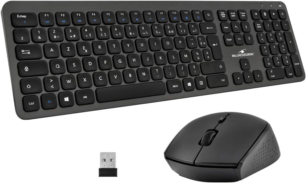 BlueStork - Pack Clavier et Souris sans Fil Grapheme - Wireless avec