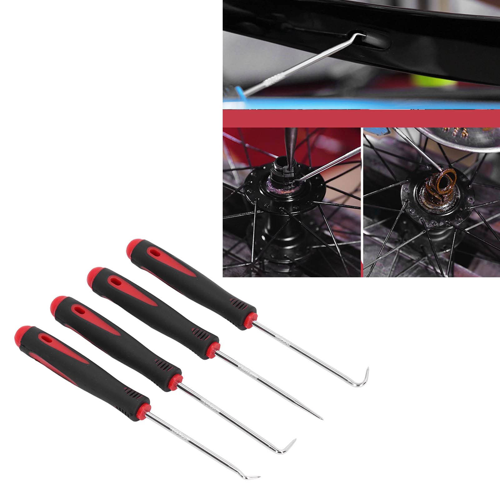 Hook Tool Set - 4 Different Special Shaped Bicycle Oil Sealing Hooks for Mountain and Road Bikes, Electric Scooter Forks