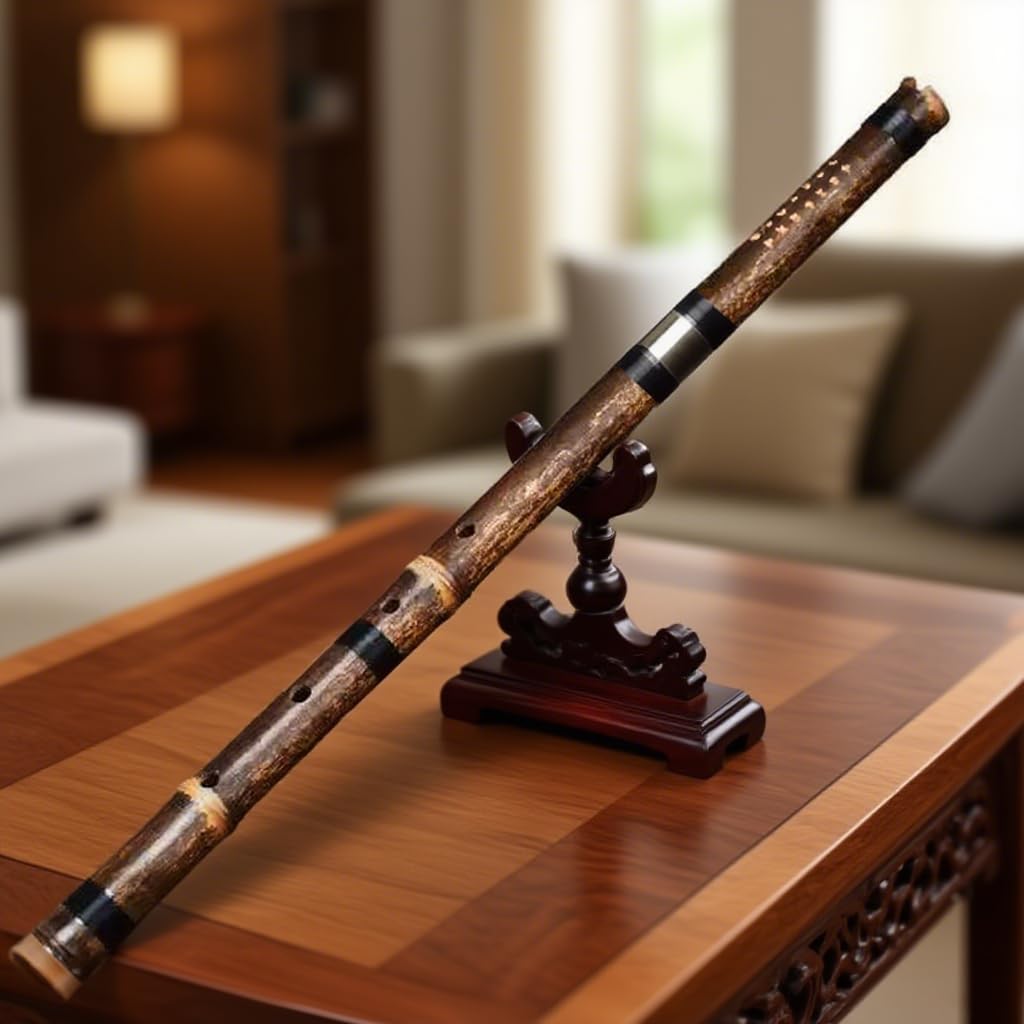 Shakuhachi 54 cm vertikale Flöte D-Key Shakuhachi 5 Löcher Bambusflöte Holzblasinstrument (klassisch)