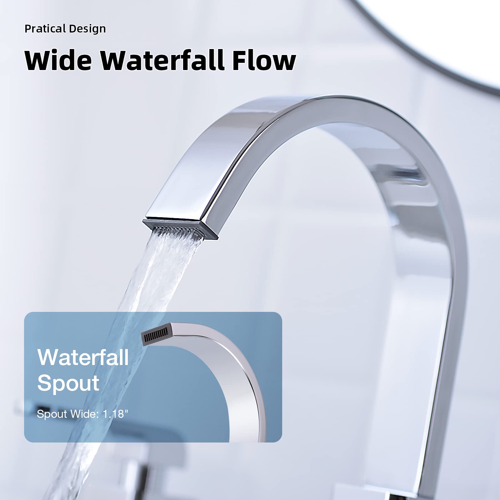 WOWOW 8 In. Widespread Bathroom Sink Faucet With 2-Handles In Brushed Gold 2321900g - View #12