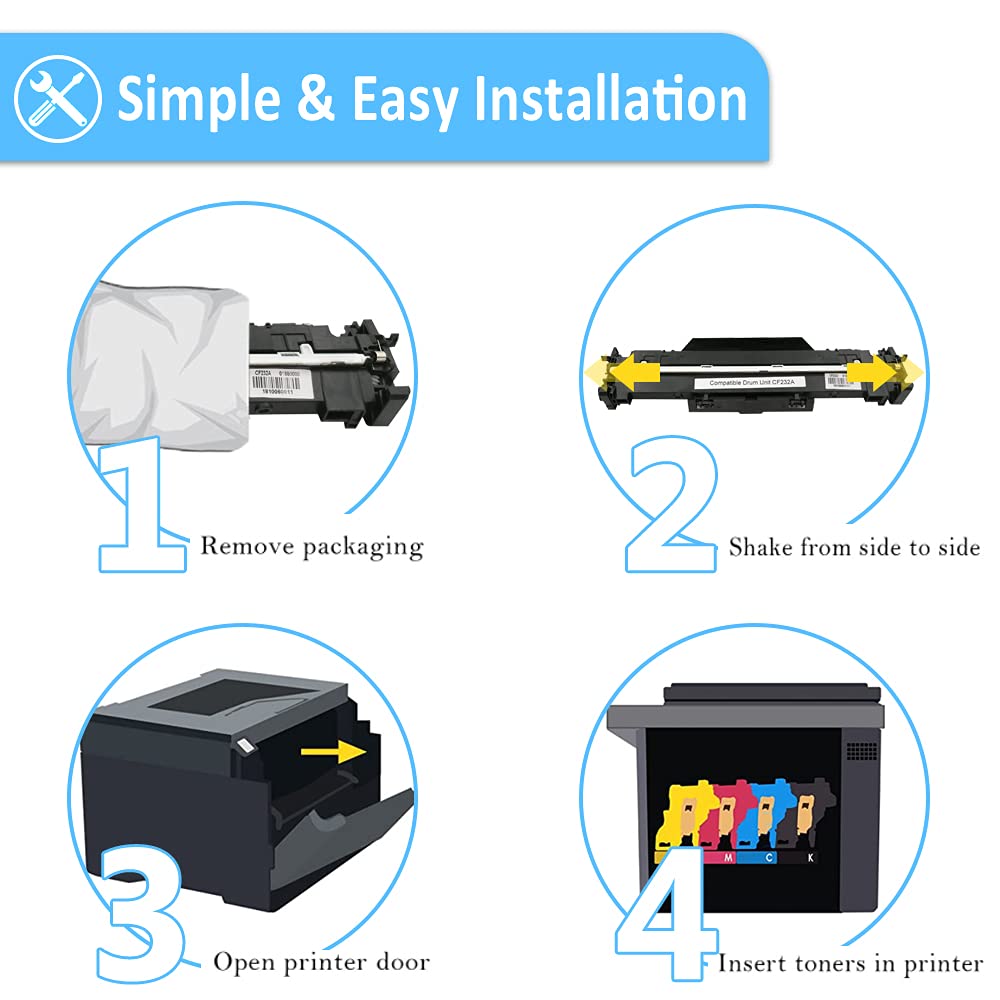 Compatibile Tamburo 32A CF232A Nero Sostituzione per HP Laserjet pro M118dw M203d M203dn M203dw M220 MFP M227fdn M227fdw M148fdw M148dw M148fdw Stampante（Tamburo 23000 Pagine）