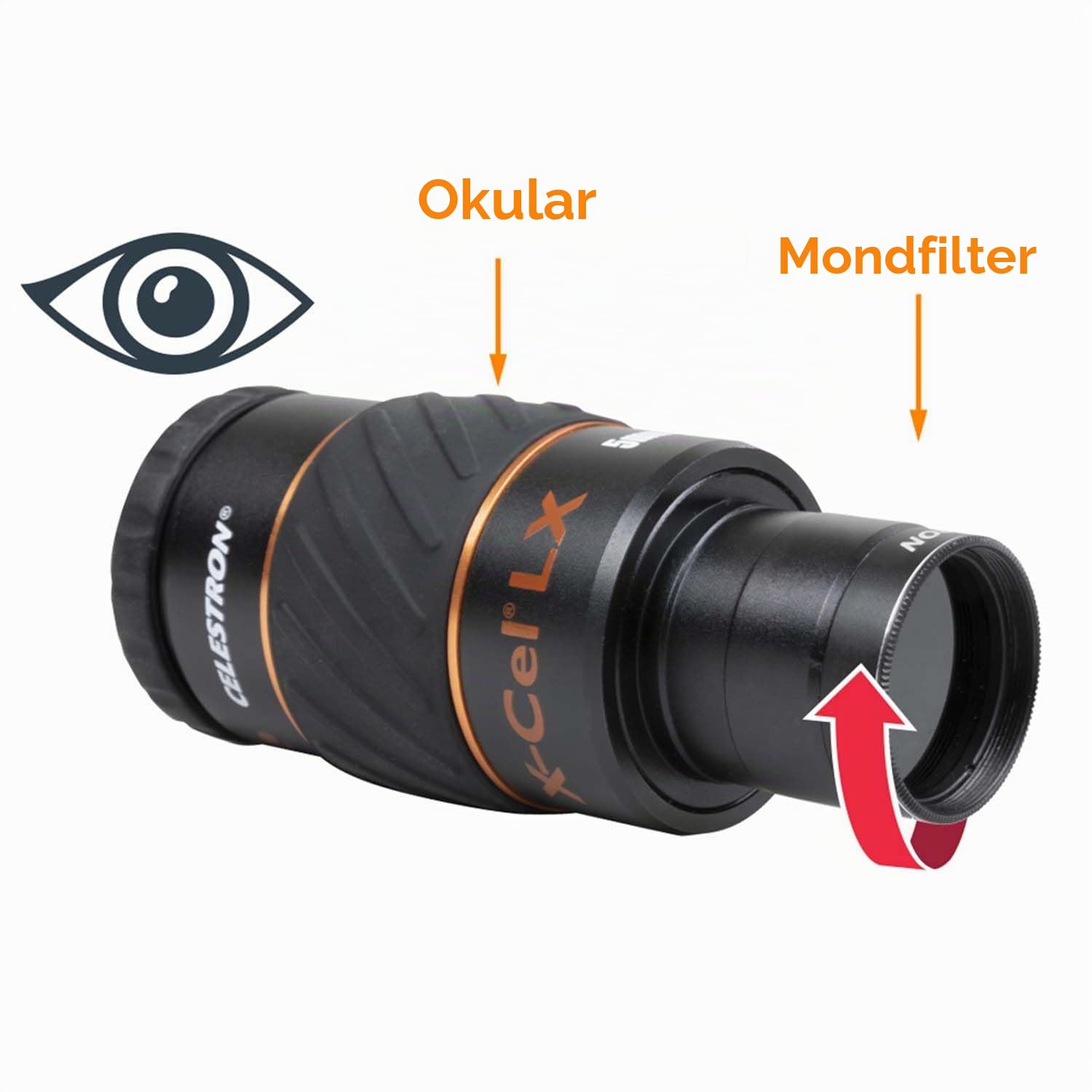 Celestron 94119-A 1.25 inch Moon Filter, Black
