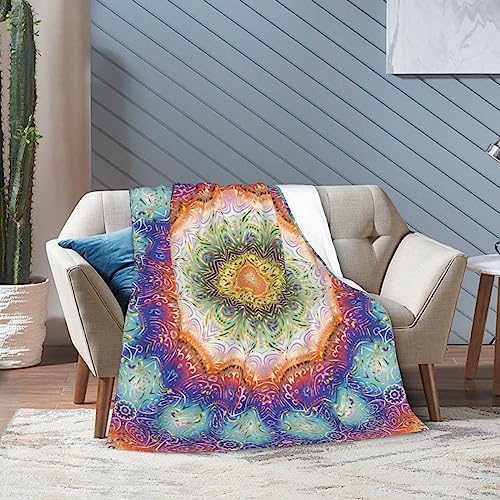 Duduho Mandala Peacock Feather Background Bed Blanket Ultra Soft Throw Blanket All Season Warm Light Weight Cozy Plush Blankets For Home Bedroom Sofa Chair Travel thumb #3