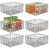 mDesign Set van 6 multifunctionele korven van metaal – opbergmand voor keuken, voorraadkamer enz. – compacte en universele draadmand – bronskleur
