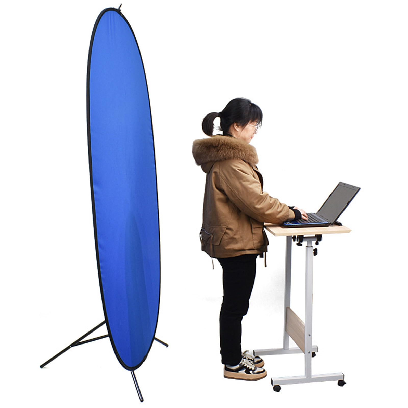 Sfondo professionale doppio lato blu pannello sfondo per fotografia produzione video streaming live