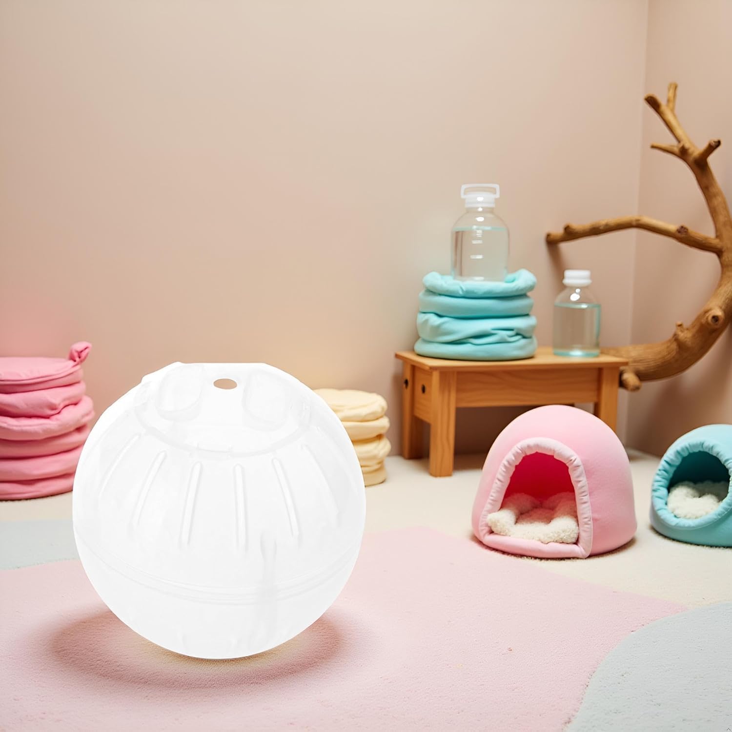 Weißer leiser Gymnastikball aus Kunststoff, für Hamster, Laufen für Zuckergleiter, kleine Mäuse, Rennmäuse, mehrere Farben, Hamster-Trainingsball, kleine Tier-Übungsräder, Gesundheitsbedarf für
