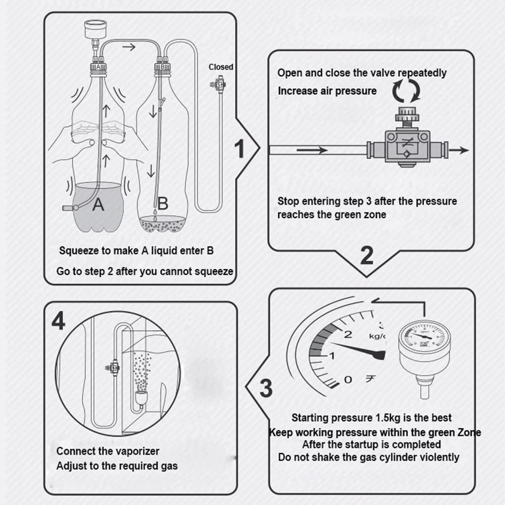 DONGKER Kit de générateur de CO2 à monter soi-même pour aquarium, tube de valve avec manomètre pour aquarium