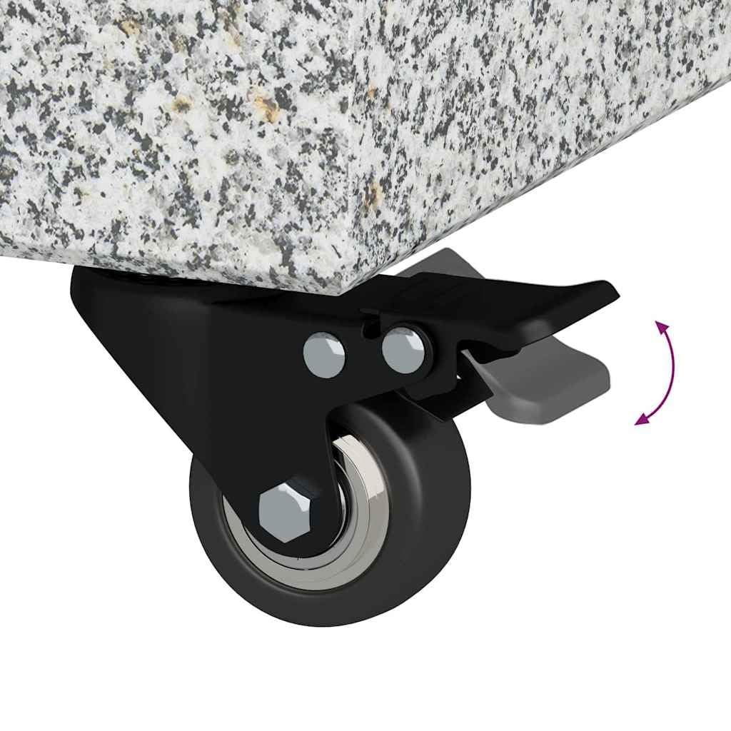 Supporto per ombrellone grigio in granito, 45 x 25 x 45 cm, con ruote, stabile, per giardino, balcone, terrazza, base pesante, resistente alle intemperie e facile da spostare