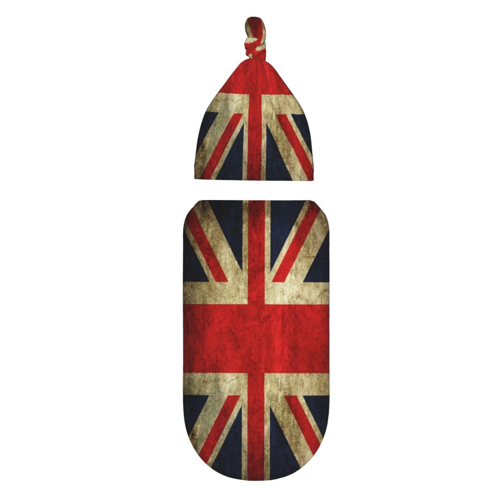 Oudrspo England Flag Baby Swaddle Blanket Adjustable Wrap Set Size Small/Medium 0-6 Months Newborn Swaddle Baby Swaddles