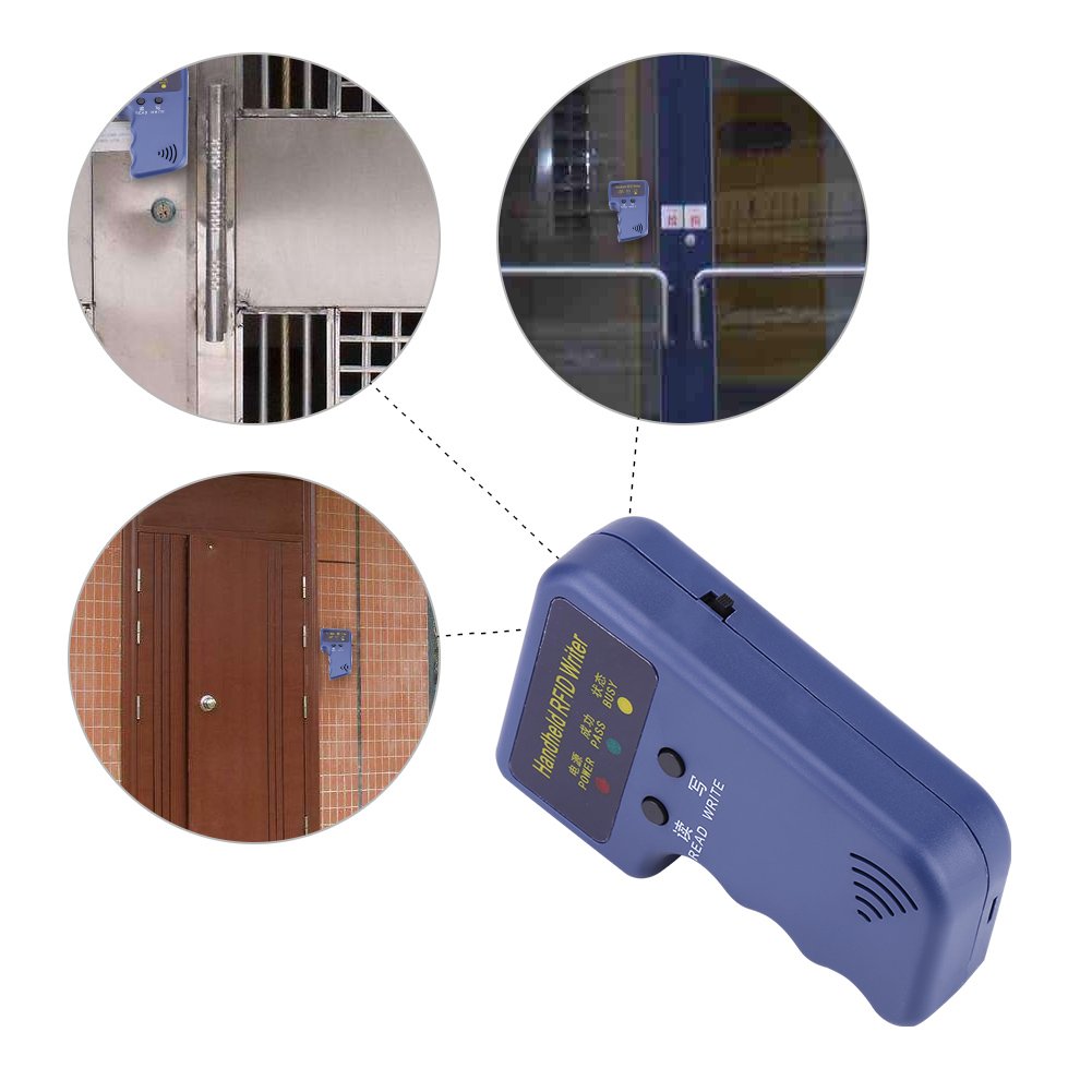 RFID-Karten-Kopierer, tragbarer Schreiber/Leser/Duplikator 125 KHz + blaues ID-Etikett 10 Stück