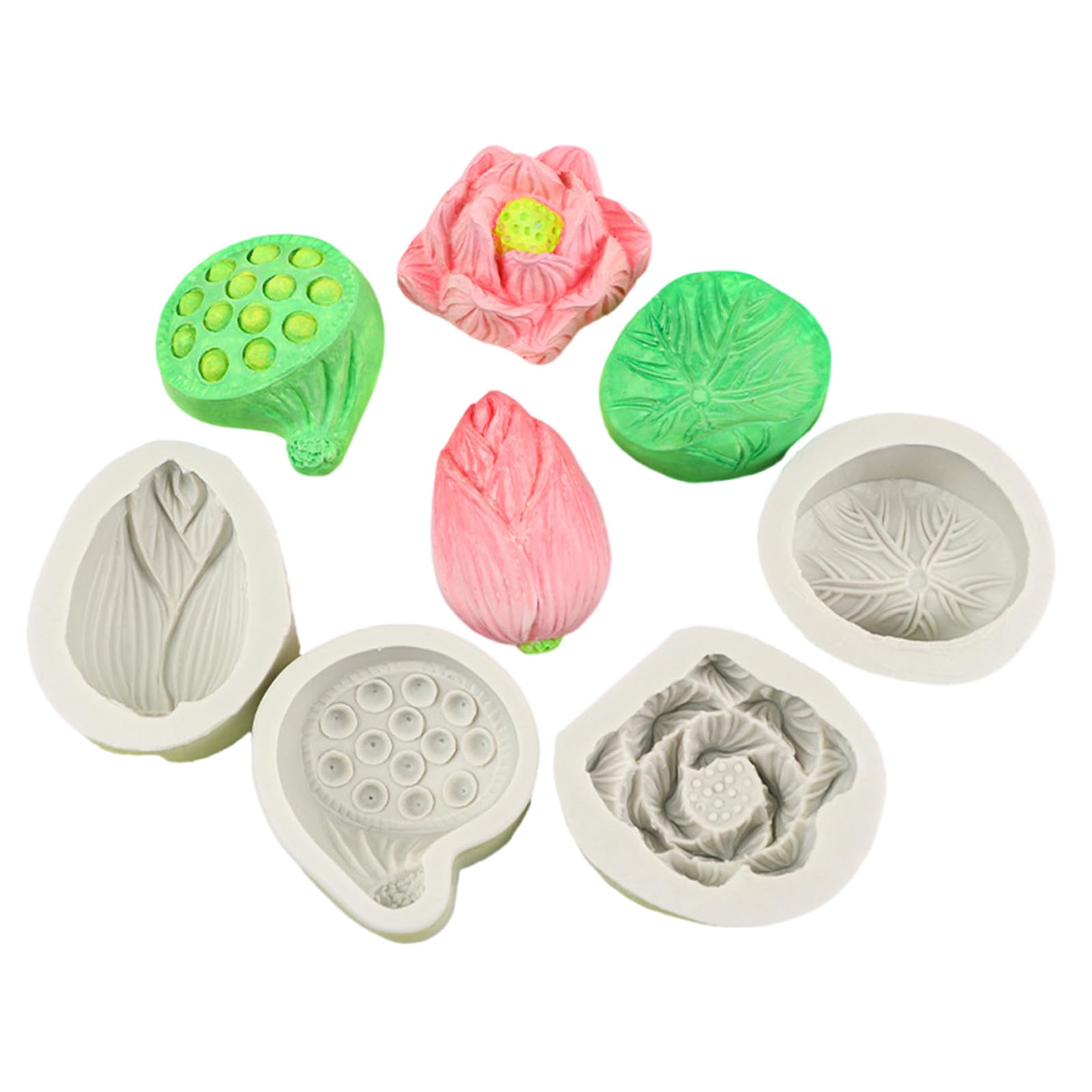 Yhplxyuus Artistic Lotuses Flower Silicone Mold for Creative Baking and Projects Nonstick Easy Clean Chocolate Fondant Lotuses Cake Mold