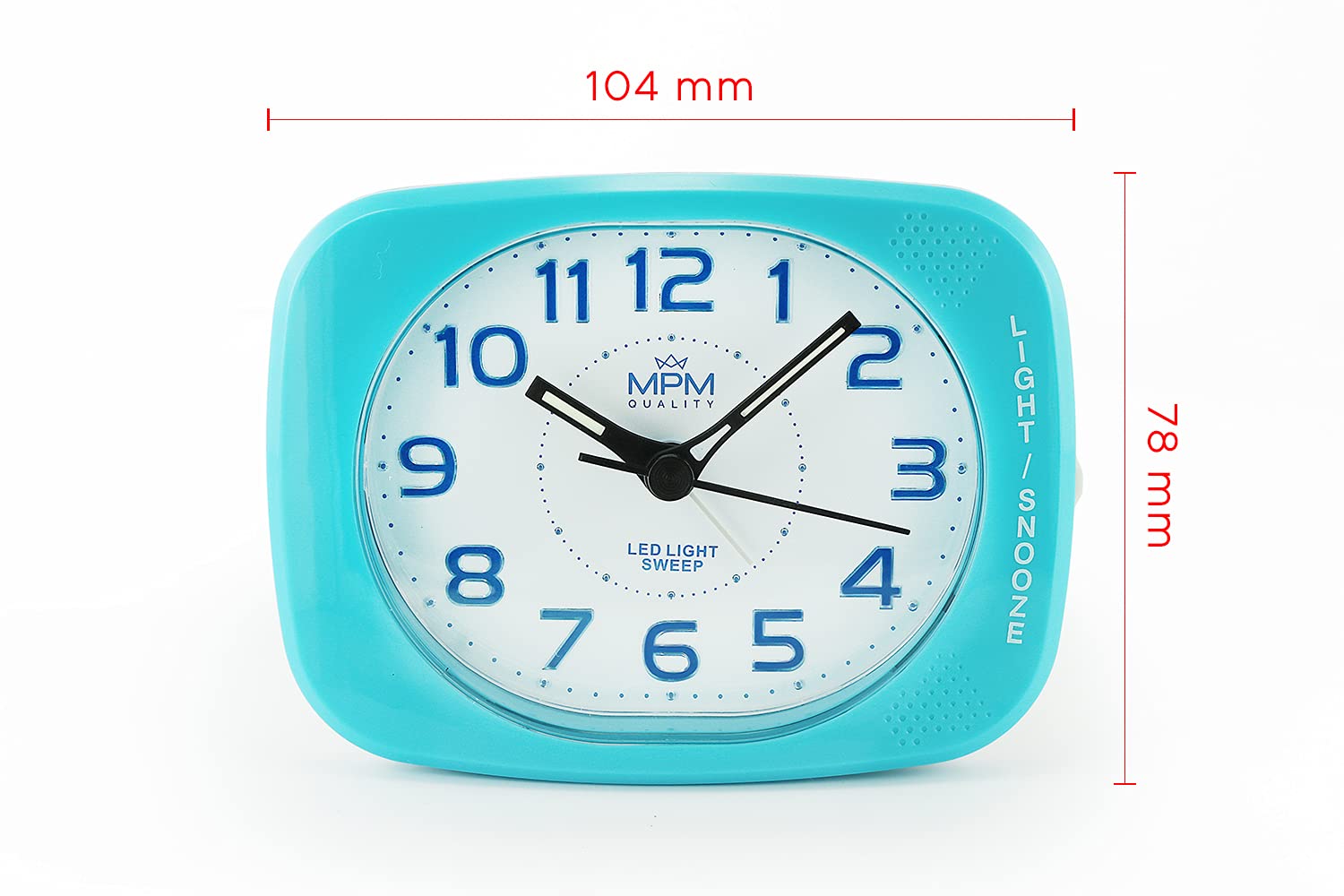 MPM Sveglia a mano in plastica dai colori vivaci con allarme ripetuto e