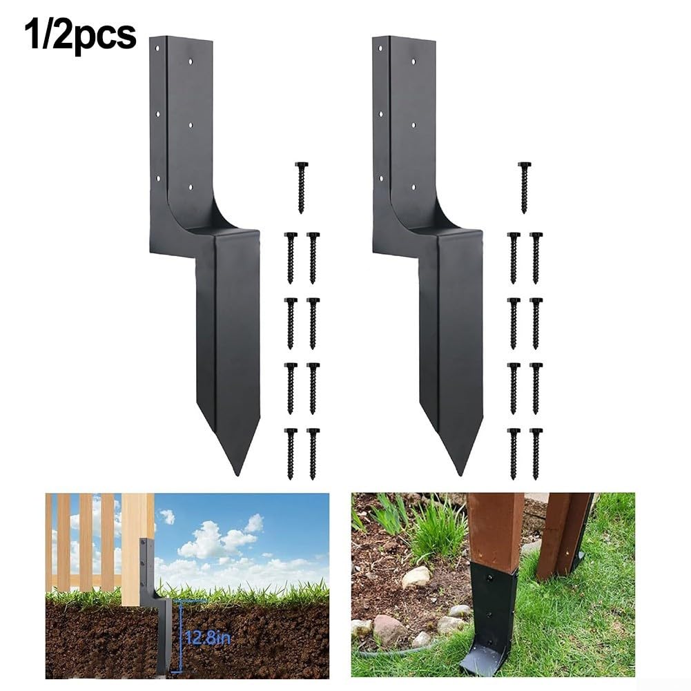Kit Riparazione Pali Recinzione DUKELAI – 4 Ancoraggi In Acciaio Per Pali Inclinati O Rotti (Altezza 80 Cm, Profondità 40 Cm)