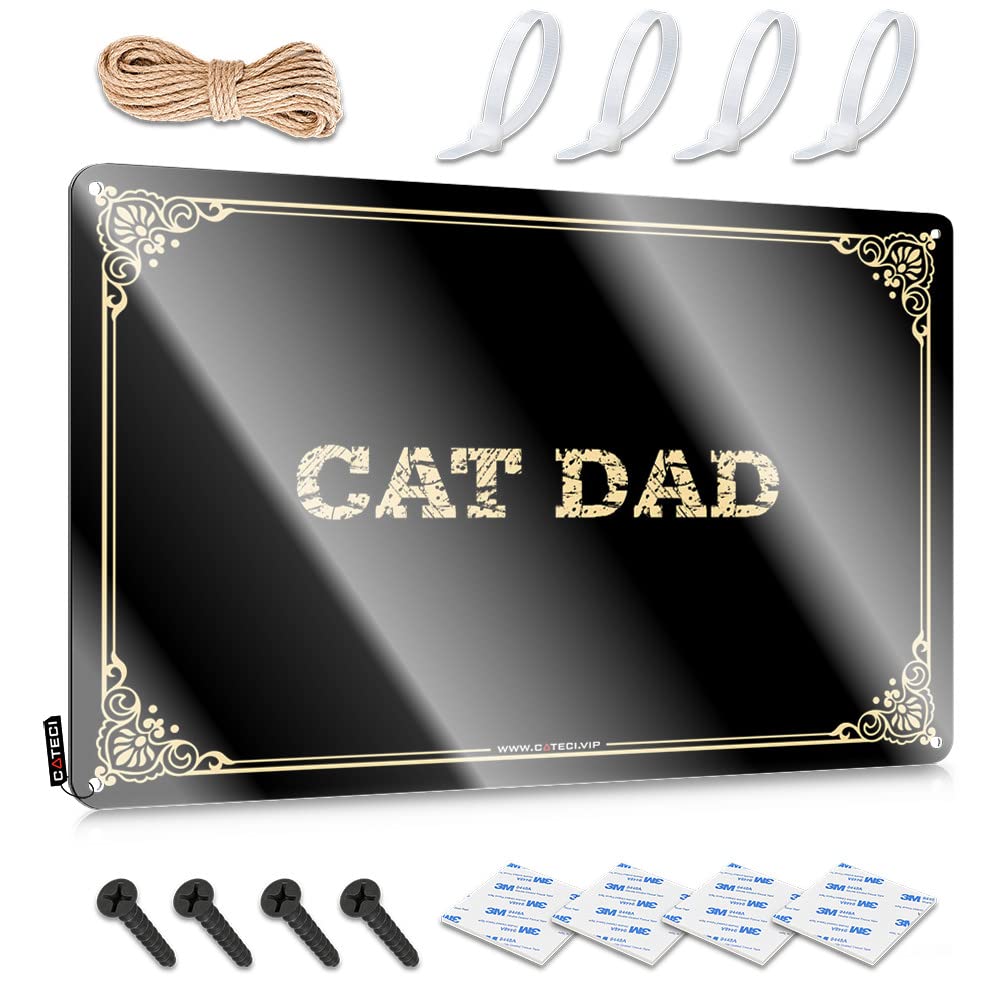 MGHTLCCME Funny Signs Metal Cat Dad Tin Sign Man Cave Sign Funny Funny Patio Decor(30X40CM)