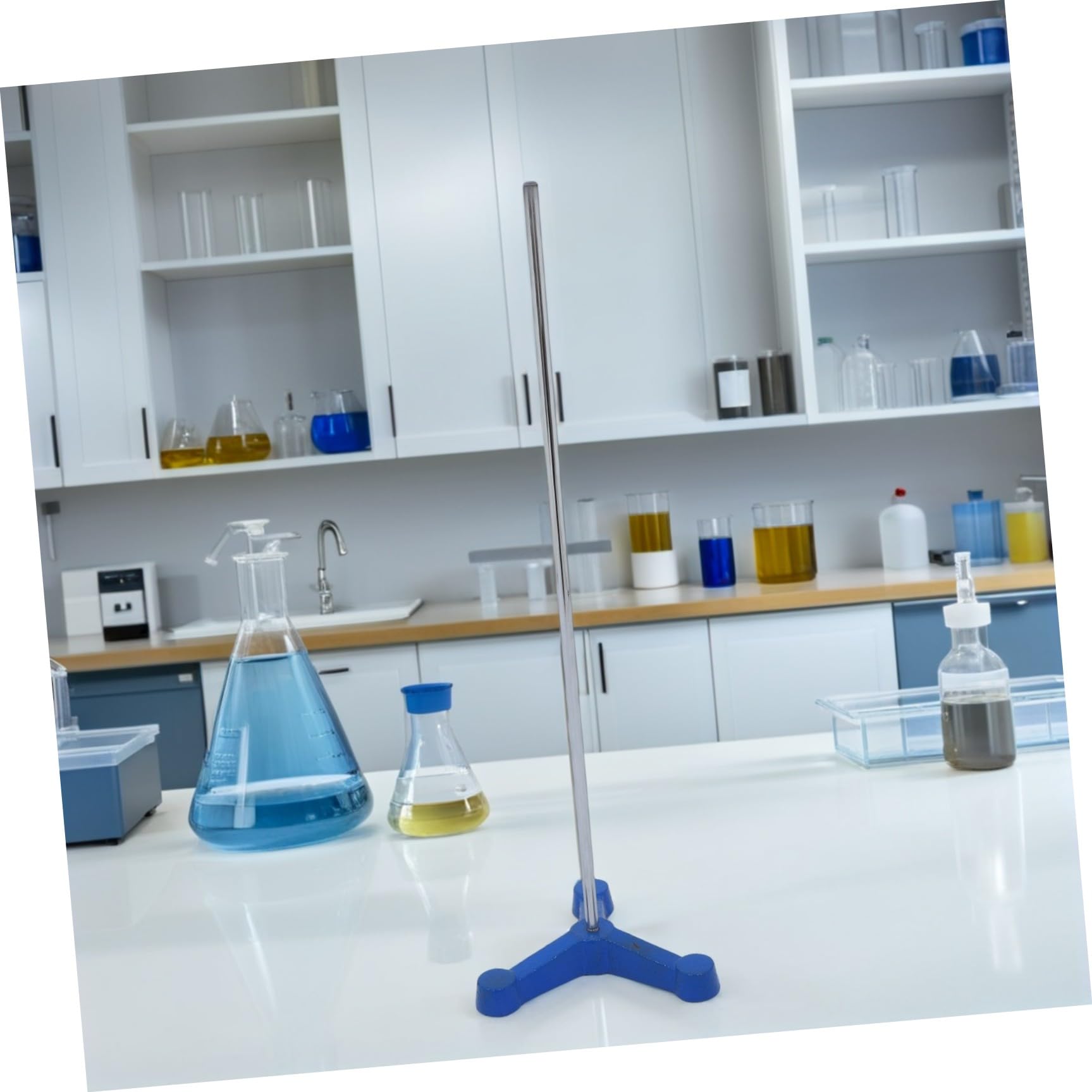 YARNOW Support de chimie de laboratoire en fer, base de cornue 110 mm, trépied de laboratoire pour tubes à essai et matériel de laboratoire