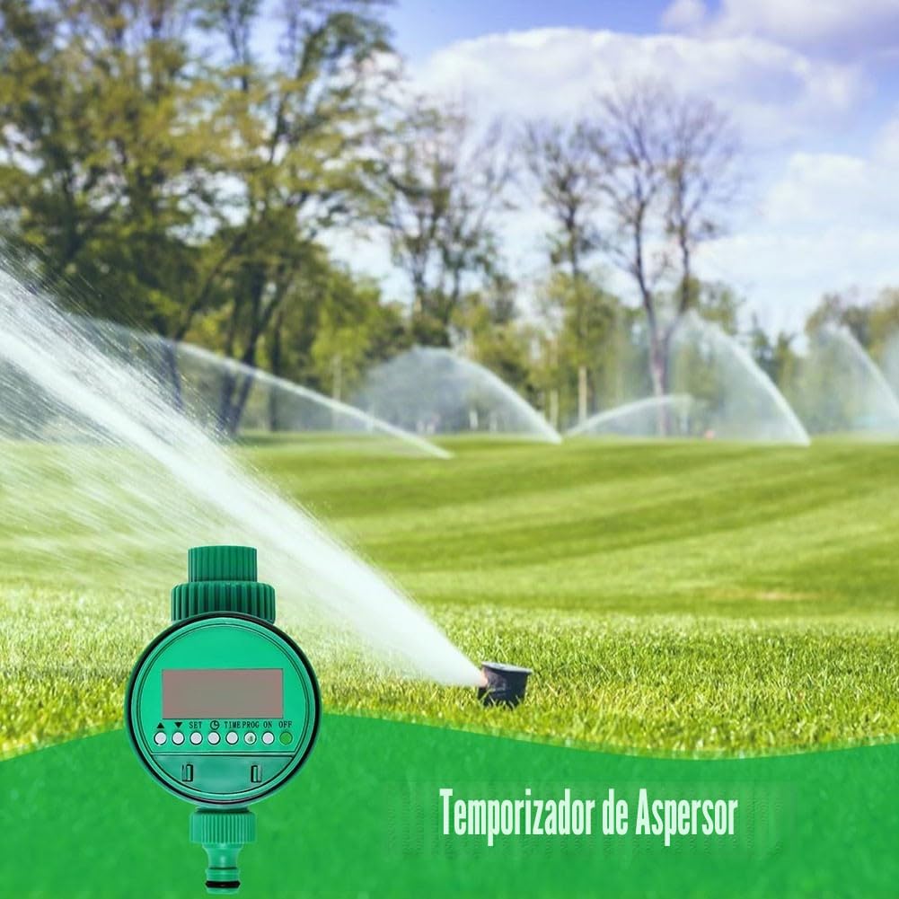Temporizador de riego para sistema de control de riego de jardín - Temporizador de manguera programable con retardo de lluvia y anulación manual, construcción ABS, 1 minuto a 9