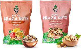 Forest Up Snack Bundle – Premium Roasted Brazil Nuts with Himalayan Salt (7oz) + Tropical Trail Mix (7oz) – Kosher, Non-GMO, Organic, Vegan, Gluten-Free, Fresh & Sustainably Harvested