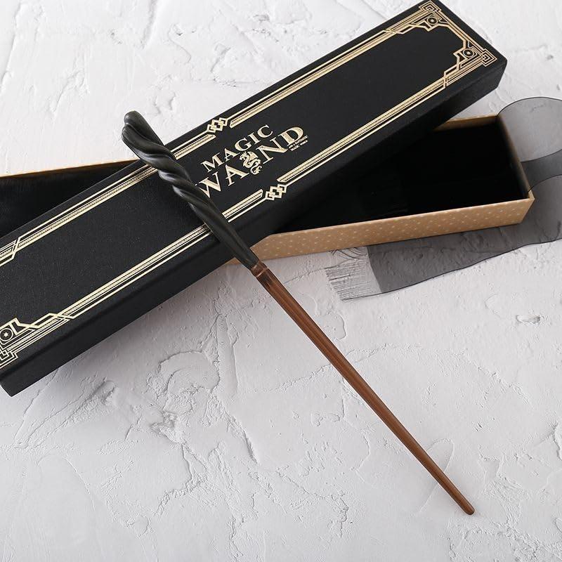 Image of Neville Longbottom Magic Wand with Box Premium Polyresin Metal Core Collectible with Card and Ticket Cum Cosplay Accessory