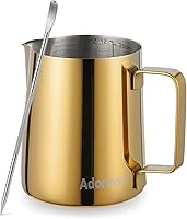 Vista 20 de Jarra espumadora de leche de 350 ml, 600 ml, 900 ml, 1500 ml y 2000 ml (12 onzas, 20 onzas, 32 onzas, 50 onzas y 66 onzas), de acero inoxidable