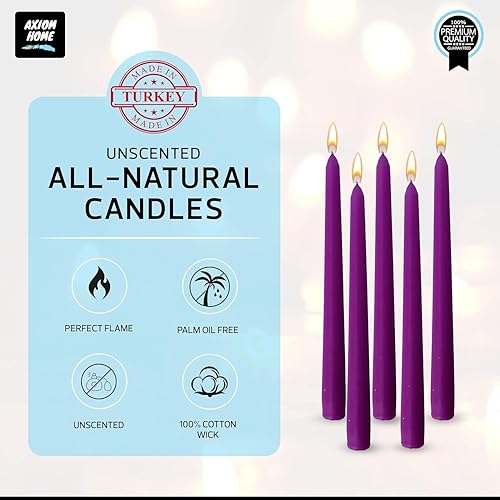 Miniatura 18 de Axiom Candles Velas altas sin goteo de 10 pulgadas sin perfume y sin humo, 9 horas de tiempo de combustión, velas cónicas para el hogar, cenas