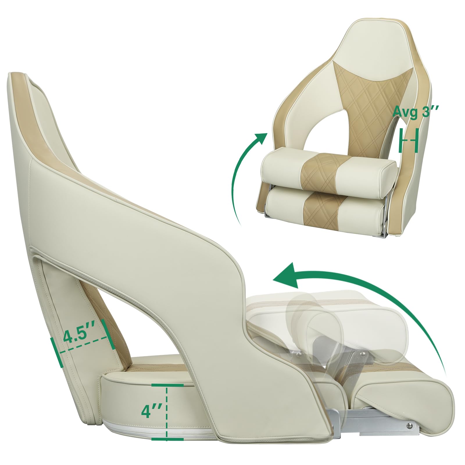 Atamalone Deluxe ホワイト Amazon.com : ERGOSEAT Deluxe Pro High Back Boat Seat Premium