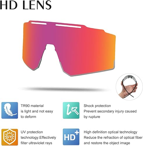 Vista 40 de OULAIQI Cycling Sunglasses Polarized Sunglasses for Cycling Men Women with 1 Lens or 3 Interchangeable Lens Baseball Glasses