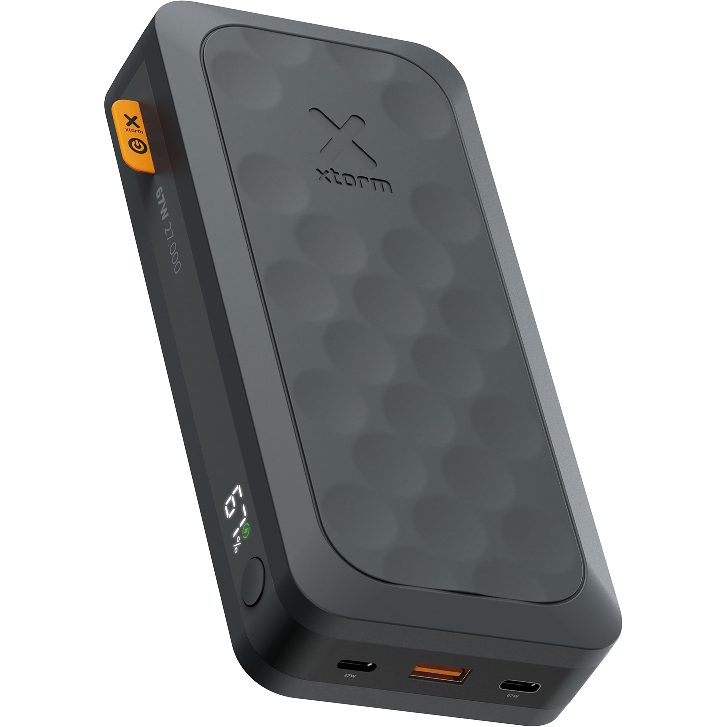 Xtorm Fuel Series 5 67W Powerbank 27.000 mAh - Pantalla LED - 2 x USB-C PD / 1 x USB-A - Material GRS - Funciones de Seguridad - Adecuado para Smartphone, Tablet y Laptop - Negro