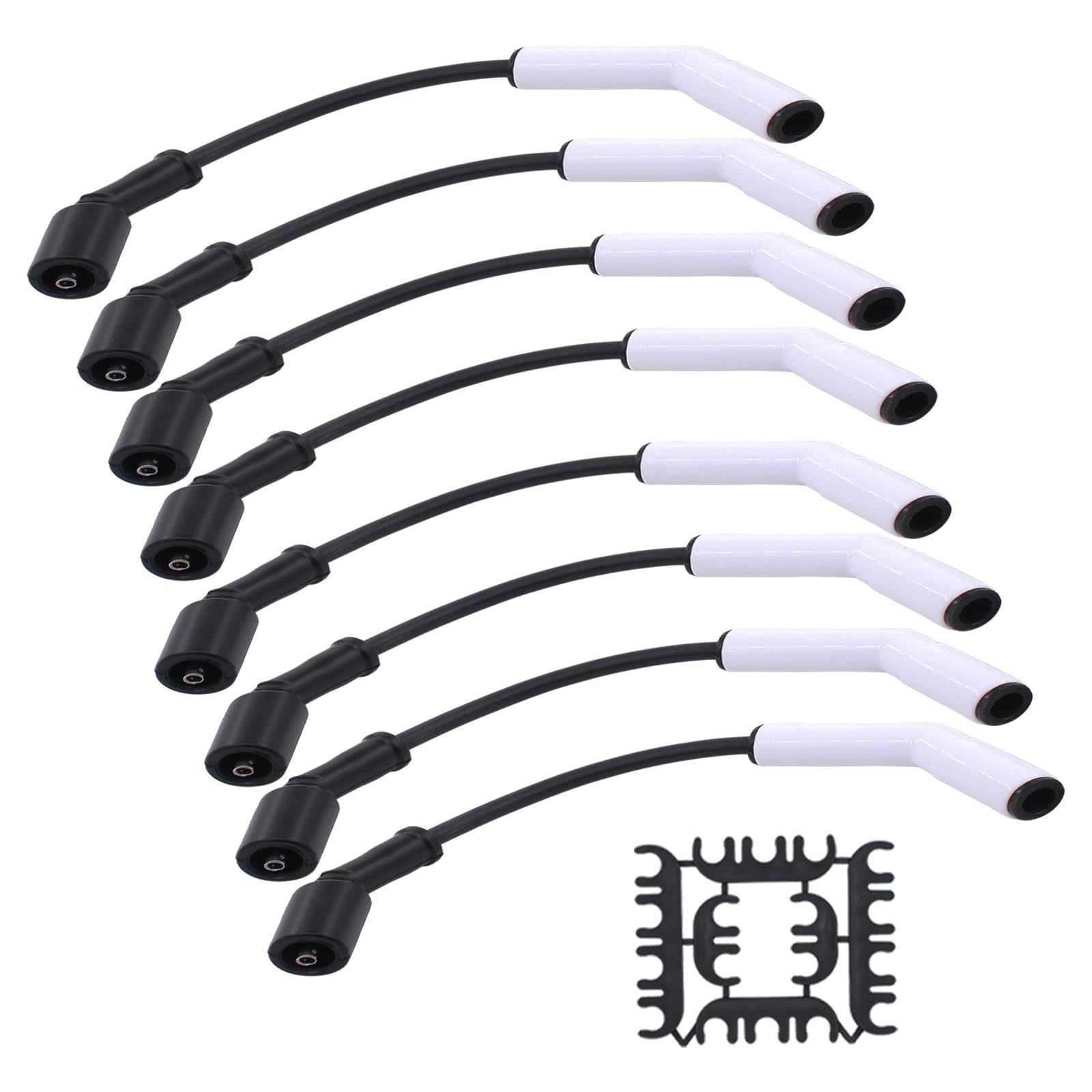 MOTOKU 8mm Ceramic Spark Plug Wire Harness Set for GM LS1 LS2 LS3 LS6 LS7 LT1 LT4 LT Engines for Chevrolet Corvette Camaro