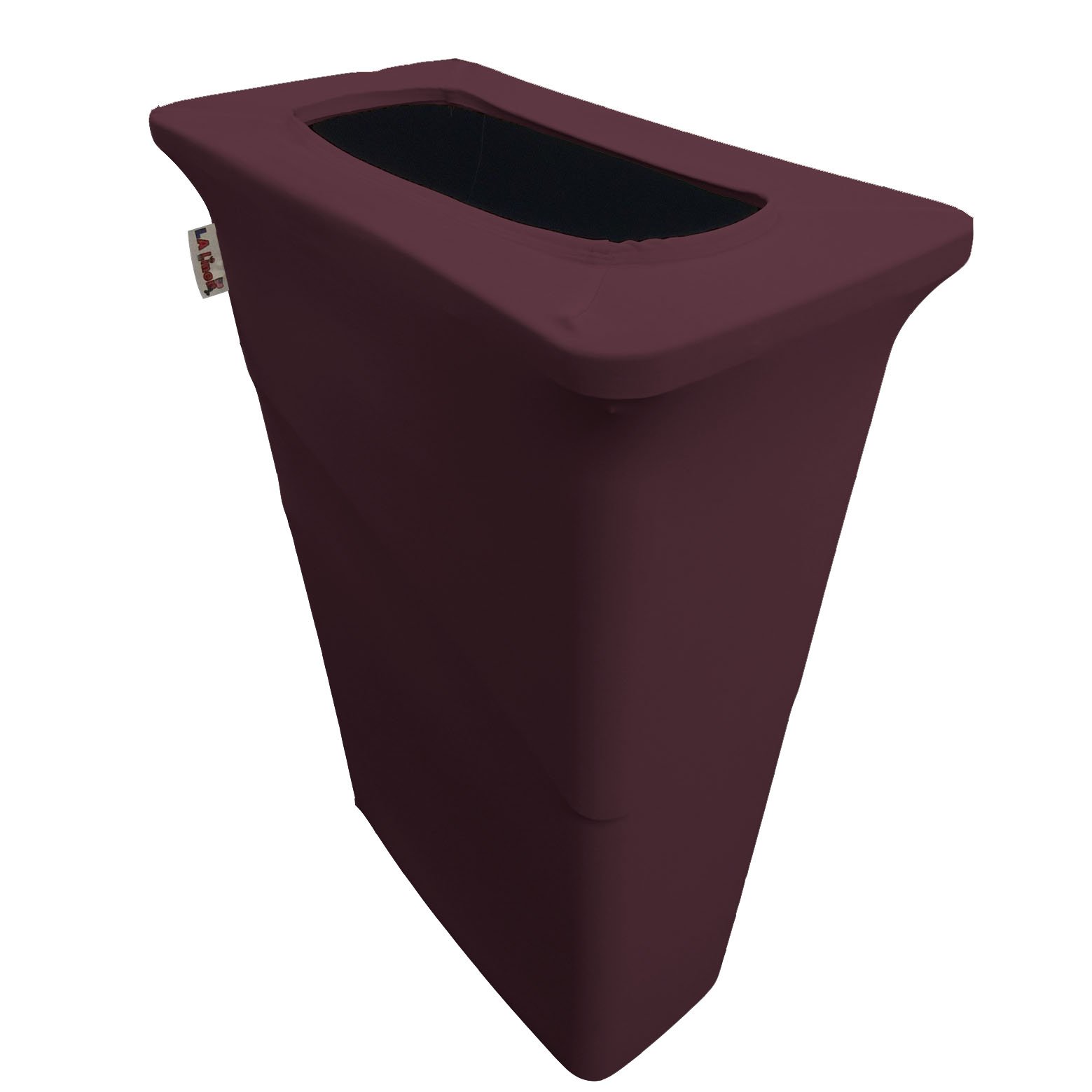 LA Linen Stretch Spandex Fitted Trash Can Cover for Slim Jim 23-Gallon, Bin Waste Container Cover, Outdoor Indoor Patio Backyard Decor, Eggplant
