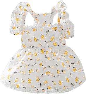 Dog Princess Dress Dog Fresh Floral Dress Cat Dresses Soft Breathable Dog Cotton Summer Outfits for Small Medium Large Dog Girls Puppy Lightweight Pet Dresses