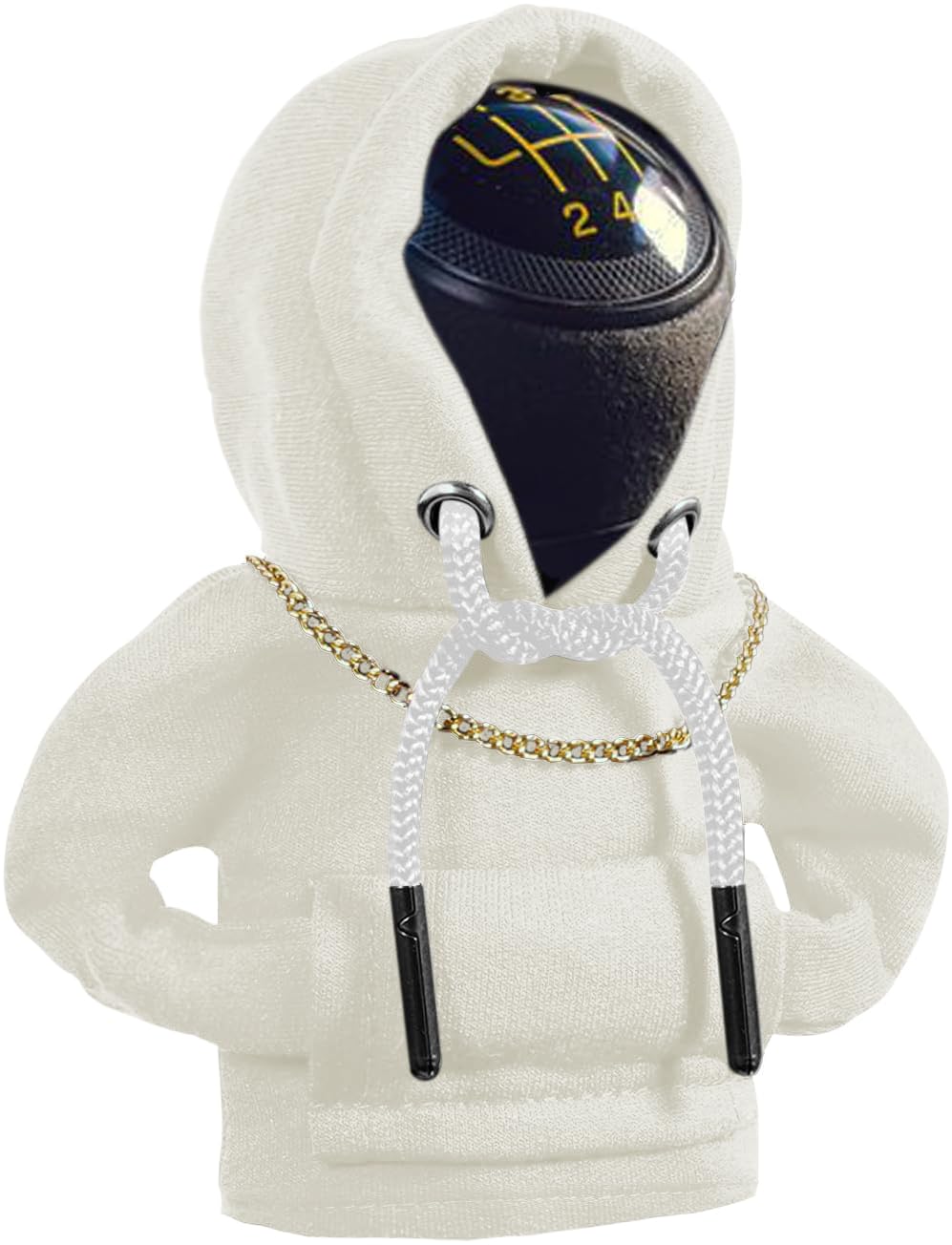 Yajeea Car Gear Shift Hoodie, Funny Mini Hoodie Car Decor, Winter Warm Universal Fit Shift Knob Cover, Car Interior Accessories Gift