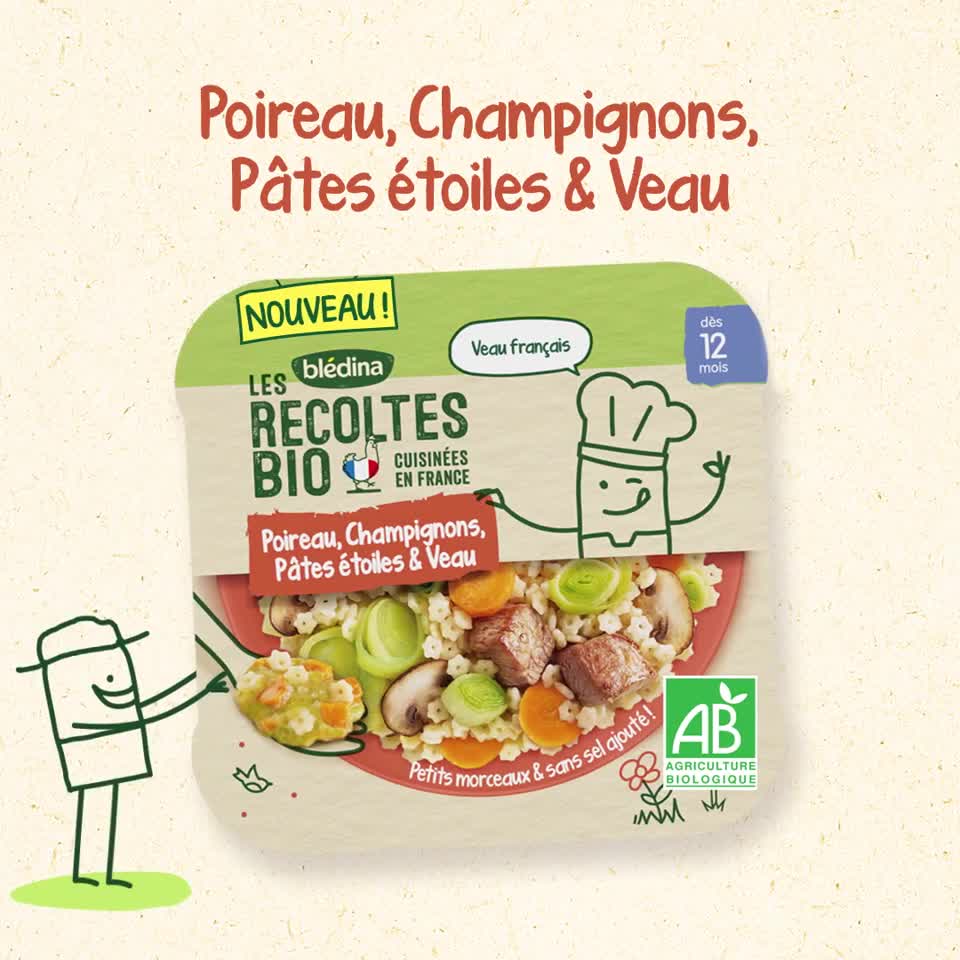 Bledina Les Recoltes Bio Repas Bebe Bio Des 12 Mois Pates Poireau Veau 230g Packx5 Amazon Fr Epicerie