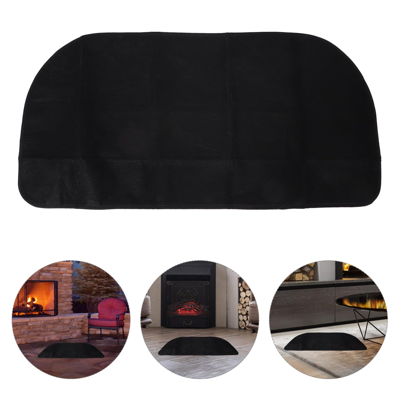 Tappeto Ignifugo per Caminetti e Barbecue Mat Protettivo Design Semicircolare Adatto per Interni Ed Esterni e Pratico per
