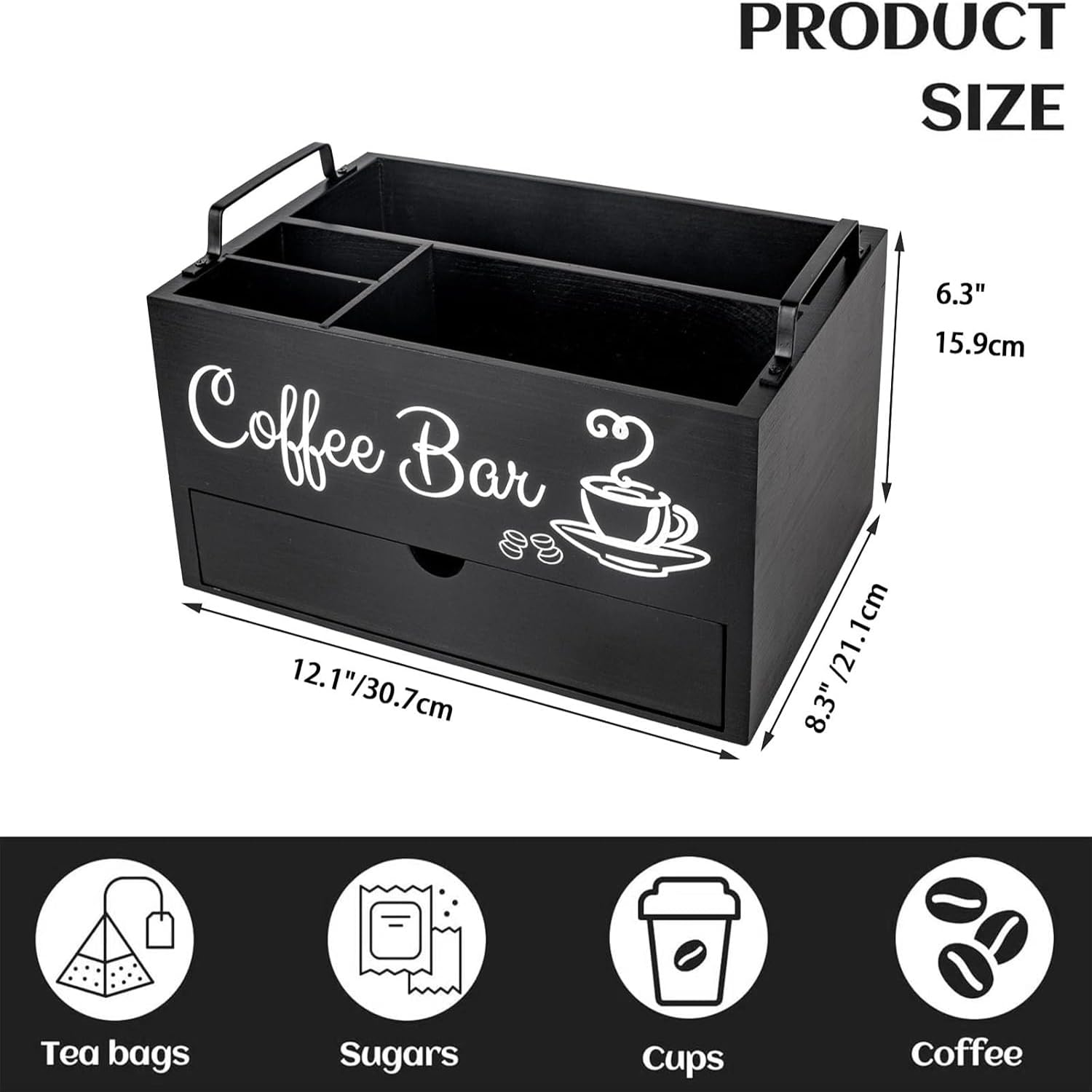 BT238 Kaffee- und Gewürzstation, Kaffee- und Tee-Gewürz-Organizer, Kaffeebar-Zubehör, Arbeitsplatten-Organizer, Tee- und Kaffeekapsel-Organizer. (2 Ebenen), BT238