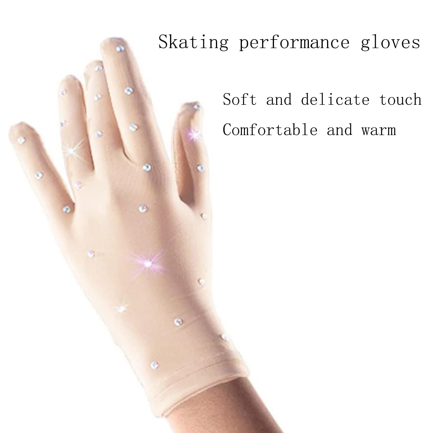 1 Paio Guanti Da Pattinaggio Artistico, Guanti da Pattinaggio Alla Moda, Ghiaccio Guanti Da Pattinaggio Alla, Con Decorazioni In Strass, per Spettacoli e Gare Di Pattinaggio Su Ghiaccio