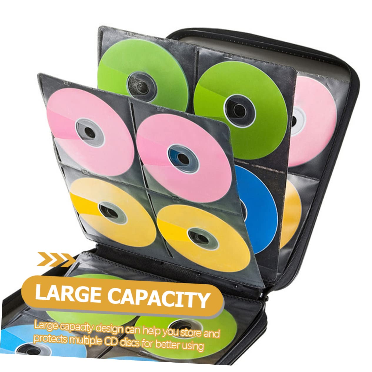 MAGICLULU Raccoglitore CD 160 Dischi in Plastica Nero Cerniera