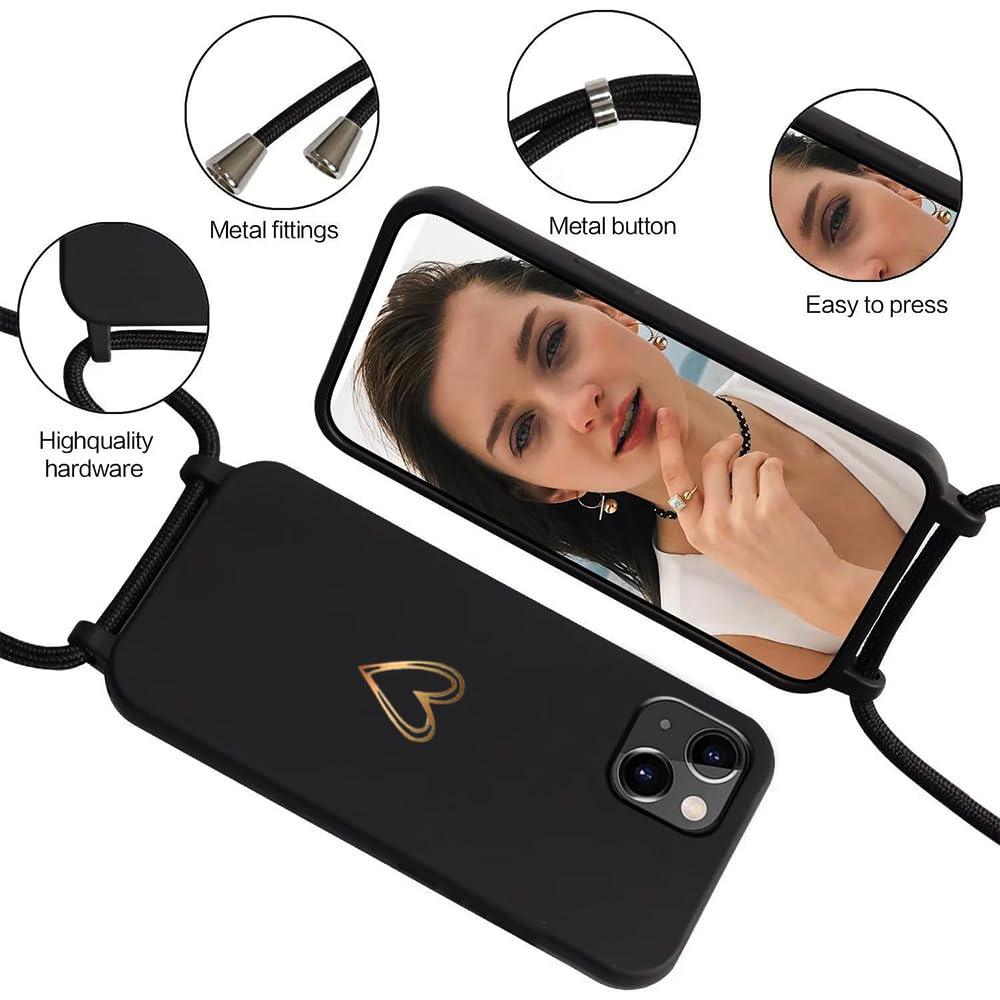 CaseLover Hülle Mit Band Für IPhone 16E/SE 4th – Stoßfeste Silikonhülle + 2 Schutzfolien + Verstellbarer Nylon-Gurt