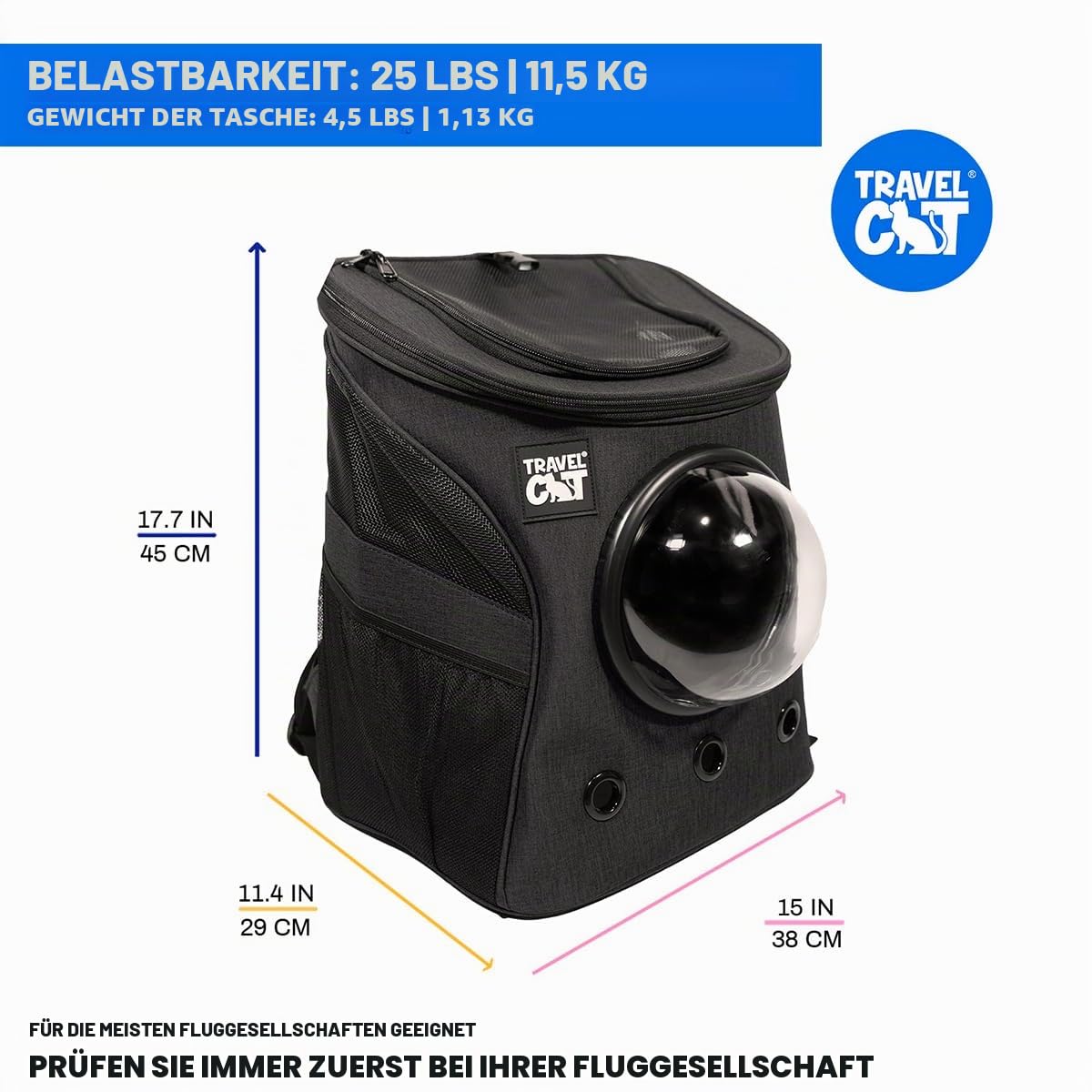 Fat Cat Katze Rucksack Carrier Rucksack – Cat für Katzen von