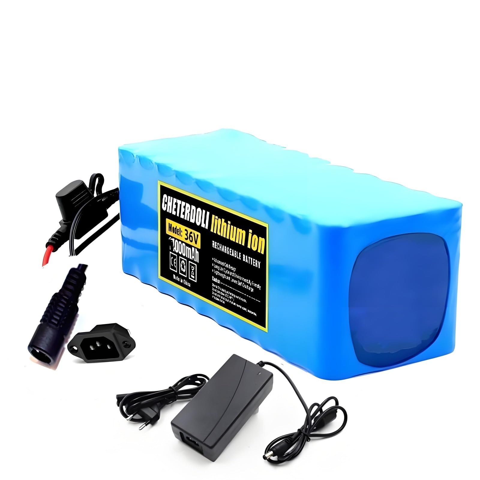 BOGJFC Batería for Patinete eléctrico de 36V y 20Ah, 10S4P 18650 Ay-3610, con BMS de Puerto Separado, 1000W/30A, 185×80×70mm, for Bicicletas eléctricas y patinetes.