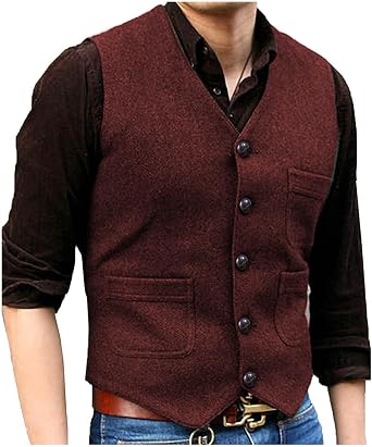 Solovedress Mens Vintage Classic wool suit vest Formale Regular Fit vest suit vest for wedding groomers