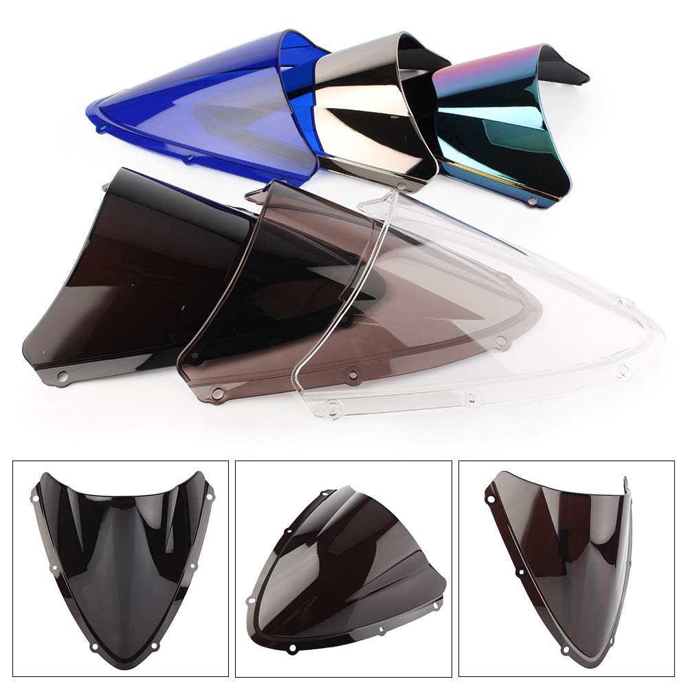 Cupolino Moto Bolla a Doppia Bolla del Parabrezza del Motociclo Addominali Utilizzare Il Parabrezza for Suzuki GSXR 600 750 K8 K10 2008 2009 2010 Parabrezza per Moto (Color : Noir)