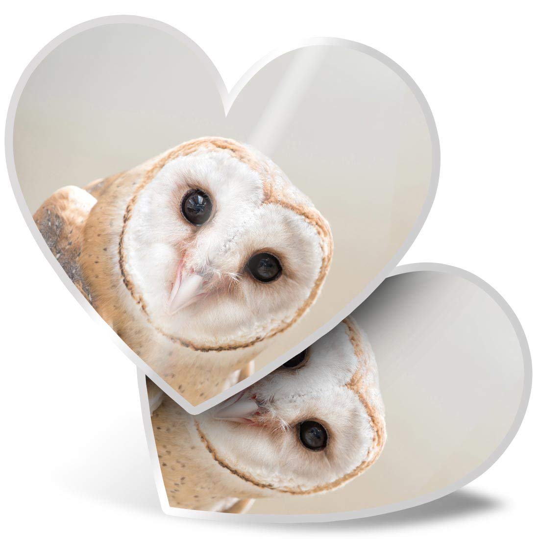 2 x Heart Stickers 15 cm - Wise Barn Owl Tyto Albahead Fun Decals for Laptops,Tablets,Luggage,Scrap Booking,Fridges, #15817