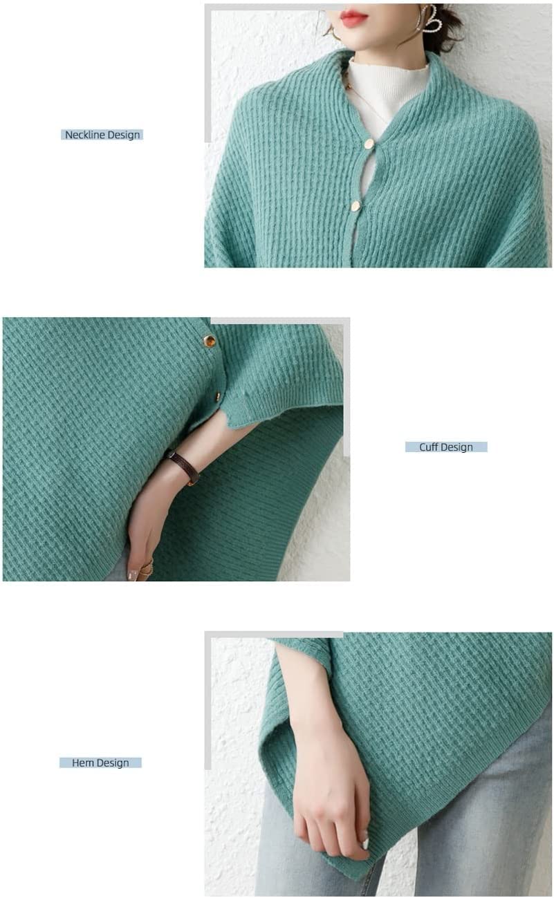 Neu Gestrickter Schal, Dreiecksknopf, verdickte, weiche, warme Schals, einfarbige Dreiecksschals, multifunktionaler Schal, 25,6 Zoll Mehrweg