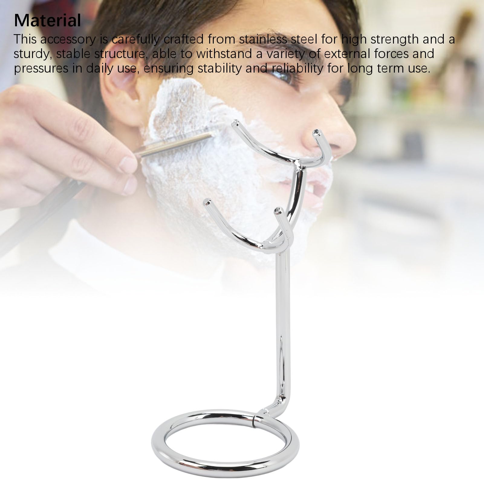 Shaving Brush Stand,Stainless Steel Shaving Holder Stand Simple Universal Multifunctional Manual Shaving Brush Stand for Bathroom