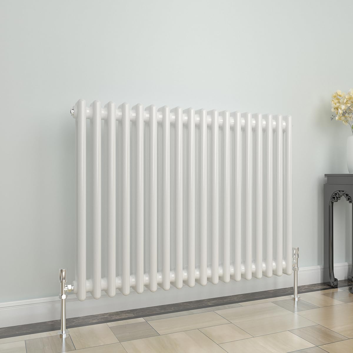 GY Bath Horizontal Radiator Traditional 2 Column White Designer 600x830mm Modern Cast Iron Style Central Heating Rads