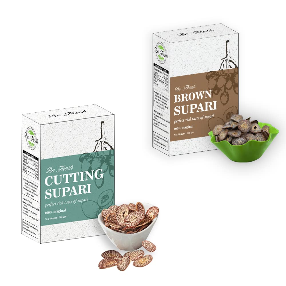 Be Fresh Brown Supari Areca Nuts Betel Nuts Gujarati Mukhwash Nature Sliced Sopadi Kachi Sopari Mouth Freshener Roasted Supari Sekel Supari (Brown + Cutting) (B0BBXNGLMS) Amazon Price History, Amazon Price Tracker