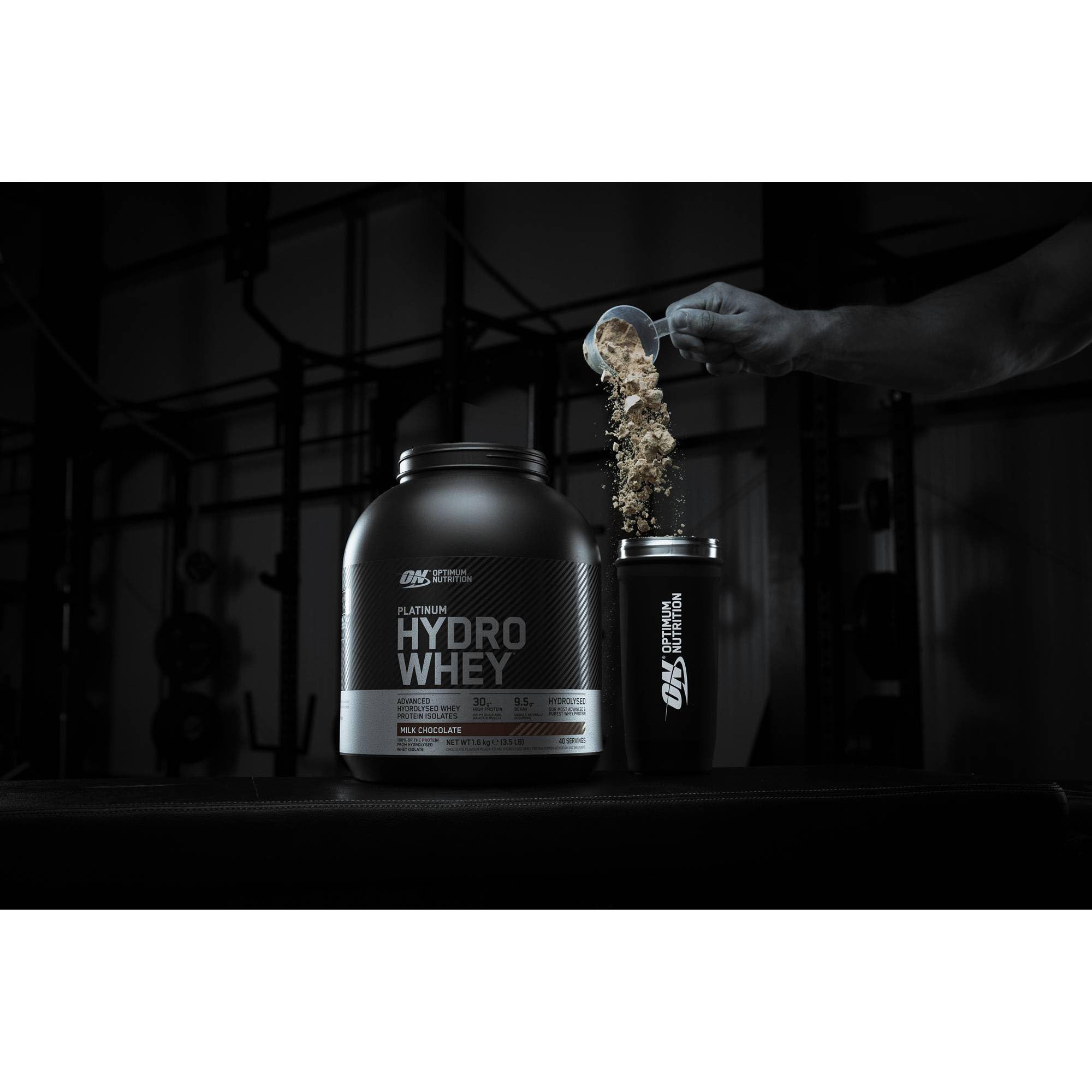 Optimum Nutrition Platinum Hydro Whey, Proteine in Polvere Whey Isolate Idrolizzate, Powder con Aminoacidi Essenziali, Glutammina e BCAA, Gusto Cioccolato al Latte, 40 Porzioni, 1.6 kg