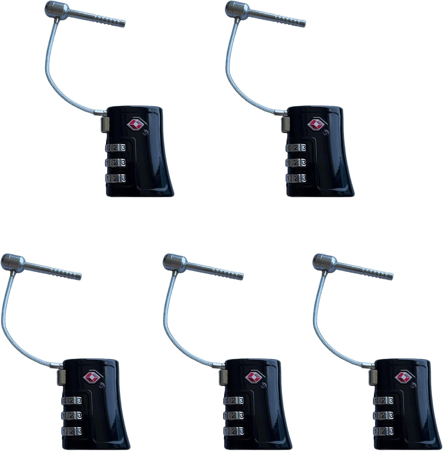 TSA Approved Travel Toolbox Locks, Heavy Duty Metal Body with 3 Digits Combination Resettable Code Zinc Alloy Lock for Tool Box, Gun Case, Luggage and Bag(5 Pack, Silver)