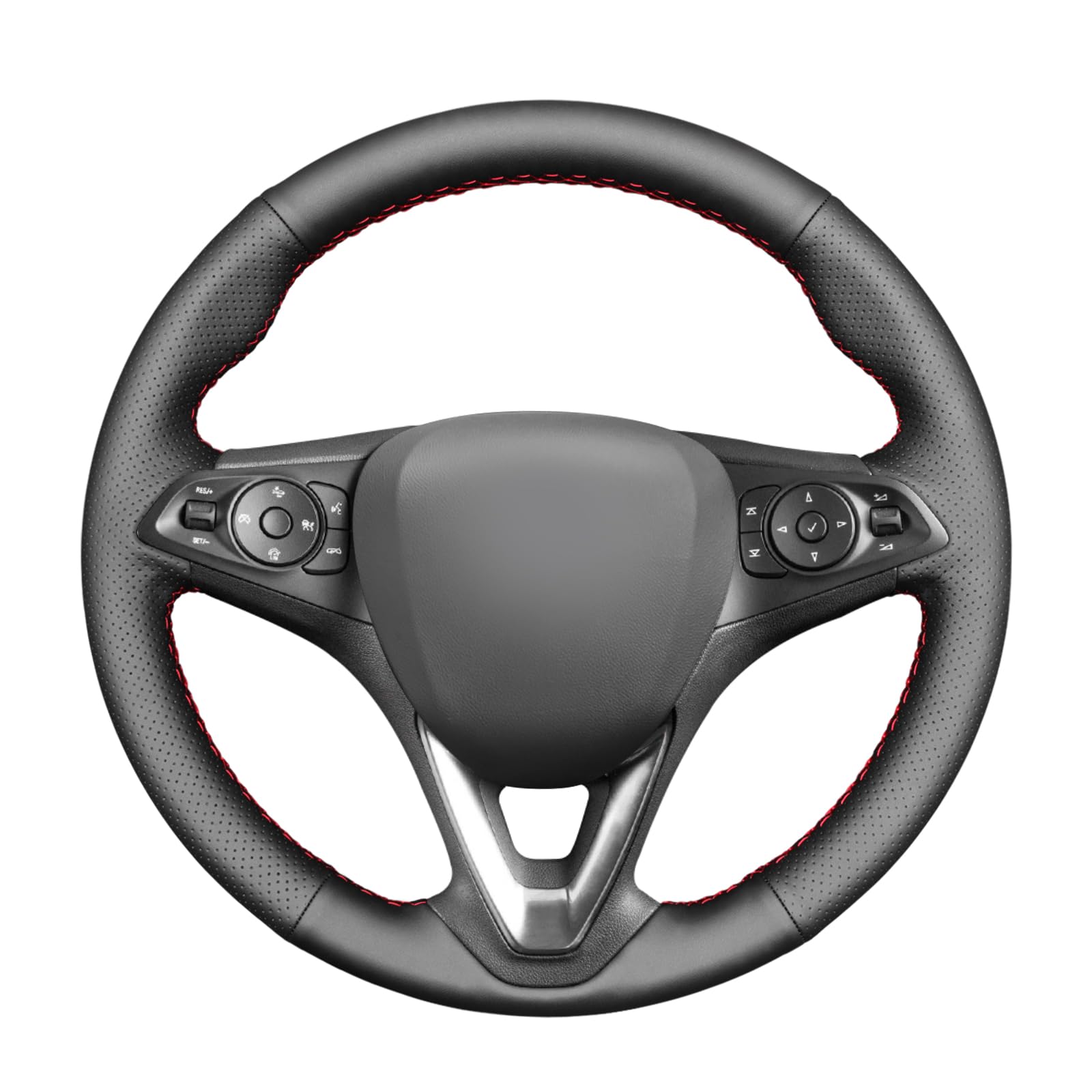 MEWANT Housse de Volant Cousue pour Opel Astra (K) 2015-2020/Corsa (E) 2014-2019/Crossland X 2017-2020/Grandland X 2017-2020/Insignia (CT) B 2017-2020/Karl 2015-2020/Zafira (C) 2017-2020 16-20 19/